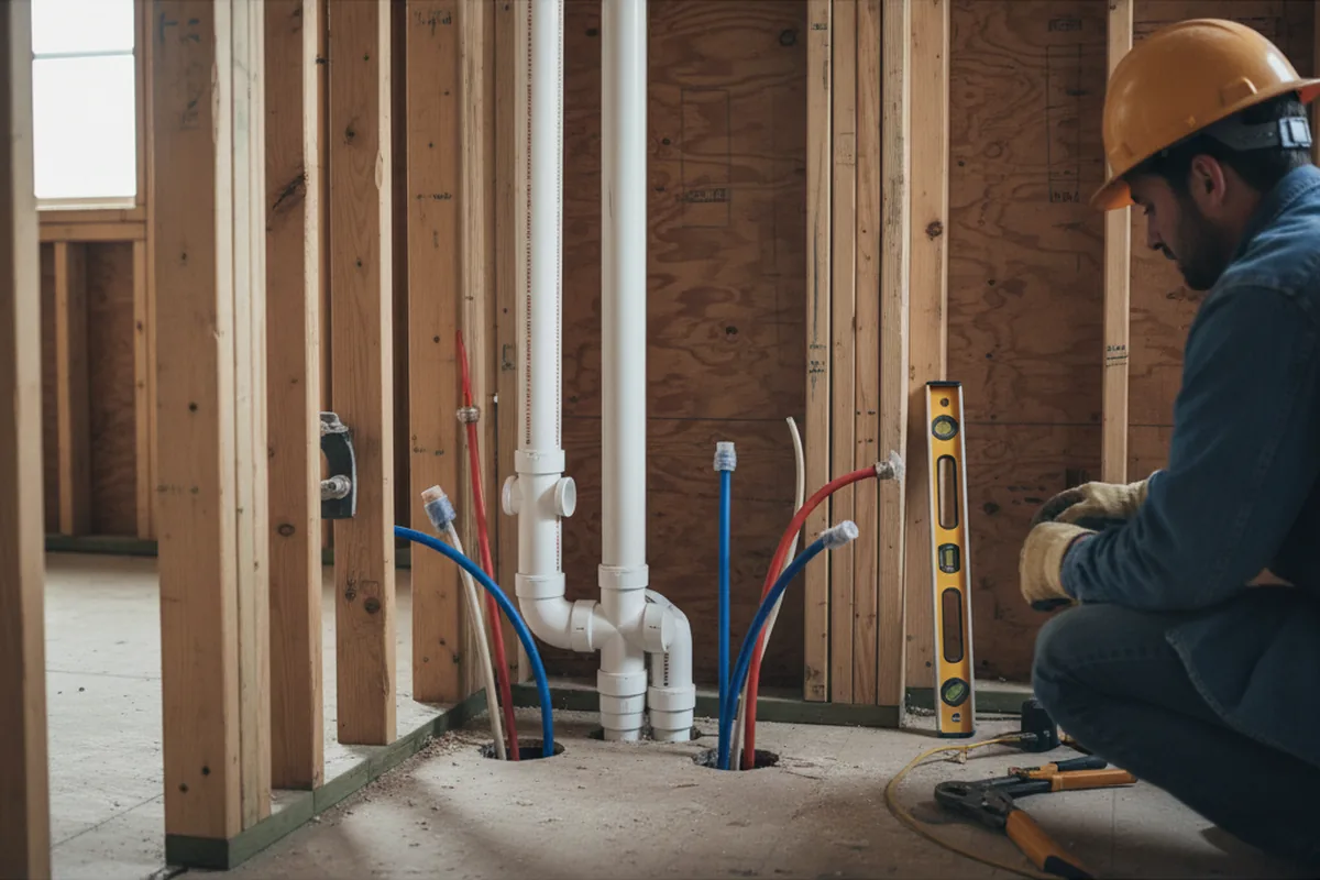 Drain and supply rough-in during Leak Detection in Maryville